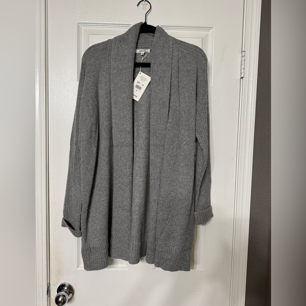 Splendid Charcoal Open Front Cardigan XS